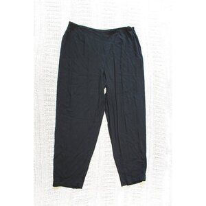 Eileen Fisher 100% Silk Black Dress Pants Size Large Crop Office Career modest